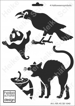 Schablone-Stencil A4 180-1040 Halloween Symbole